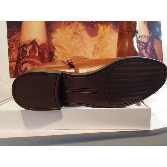 TOMMY Hilfiger Womens Imina Riding Boots Faux Leather Knee-High  Medium Brown - - Picture 3 of 4